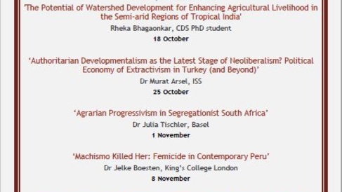 CDS Speaker Series - Michaelmas Term 2018