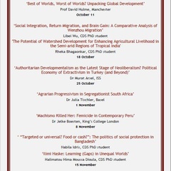 CDS Speaker Series - Michaelmas Term 2018