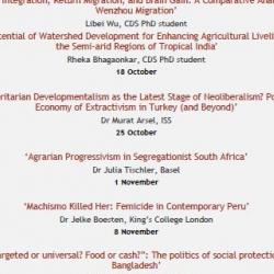 CDS Speaker Series - Michaelmas Term 2018